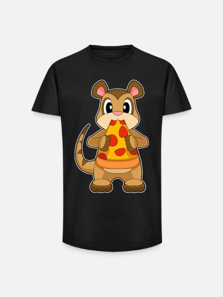 Pizza au suricate - T-shirt coupe longue homme - noir