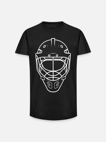 Hockey Helmet Line Art - Long Fit Men's T-Shirt - black