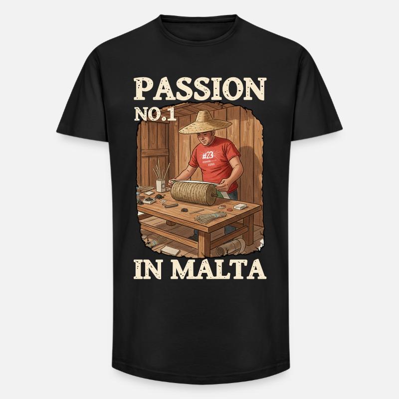 Malta Pyro Passion - Long Fit Männer T-Shirt - Schwarz