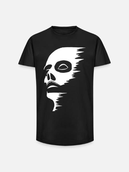 Visage fantomatique - T-shirt coupe longue homme - noir