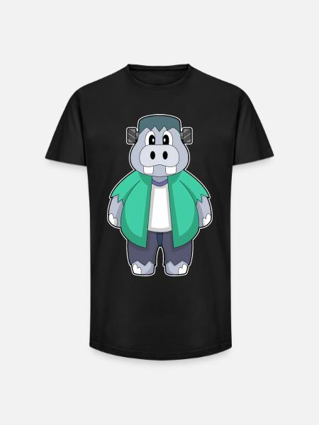 Hippopotamus Halloween - Long Fit Men's T-Shirt - black