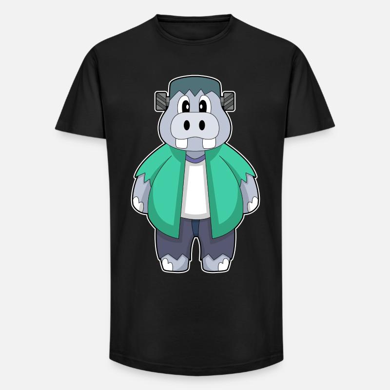 Nilpferd Halloween - Long Fit Männer T-Shirt - Schwarz
