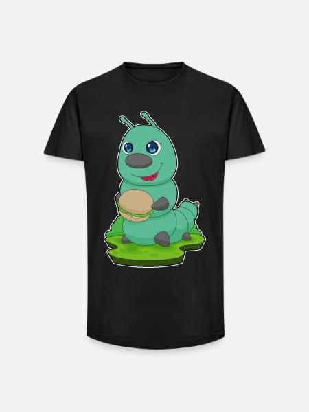 Cheeseburger chenille - T-shirt coupe longue homme - noir