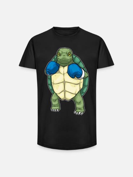 Turtle Boxer Boxing Gloves Boxing - Long Fit Men's T-Shirt - black