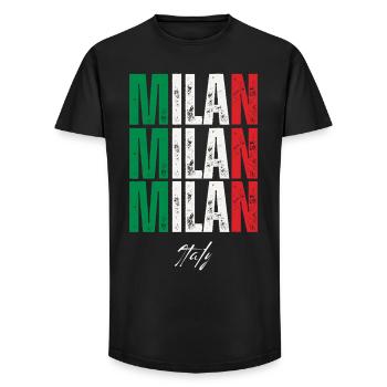 Milan Italy, souvenir of Milan - Long Fit Men's T-Shirt - black - Front - AI Model Male 185 light (185cm)