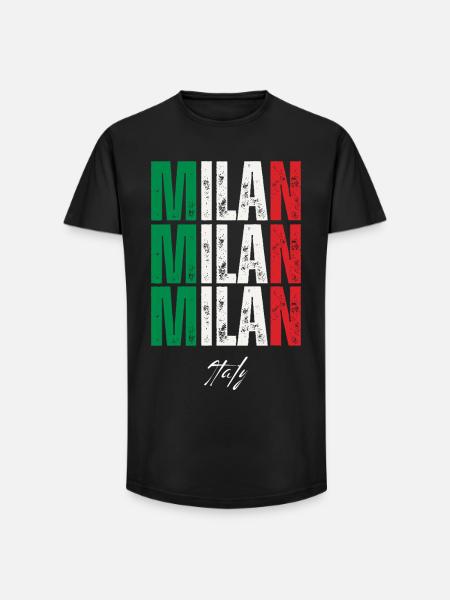 Milan Italy, souvenir of Milan - Long Fit Men's T-Shirt - black