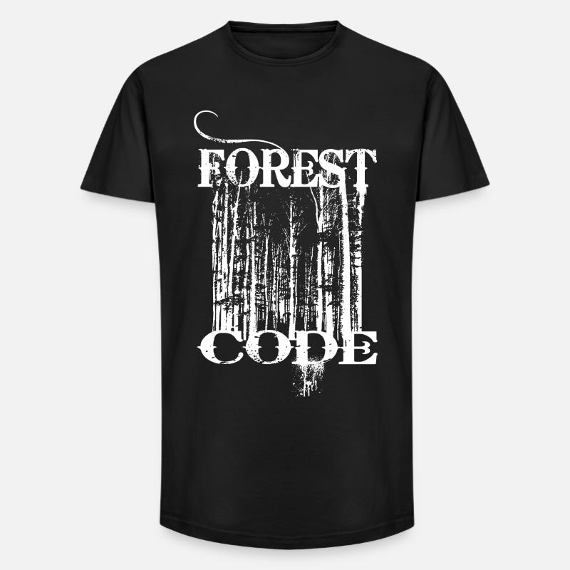 Code forestier - T-shirt coupe longue homme - noir
