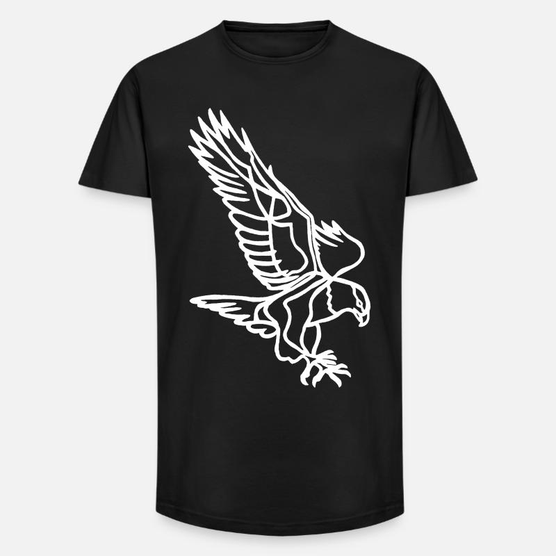 Weißer Adler im Flug - Long Fit Männer T-Shirt - Schwarz