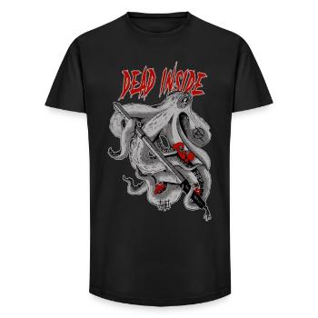 Horror Tentacles with Heart and Demonic Writing - Long Fit Men's T-Shirt - black - Front - AI Model Male 185 light (185cm)