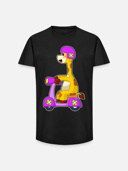 Giraffe Scooter - Long Fit Men's T-Shirt - black