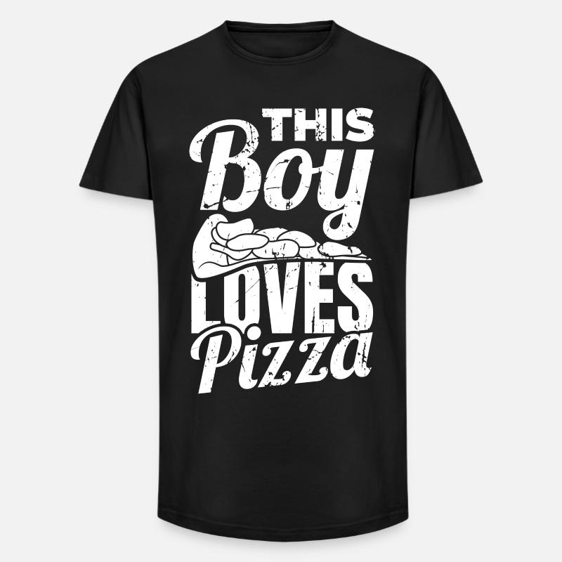 Pizza Junge - Long Fit Männer T-Shirt - Schwarz