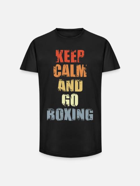 Keep Calm And Go Boxing - Long Fit Men's T-Shirt - black