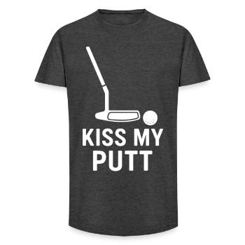 Küss meinen Putt Golf Humor Golfer Spaß Design - Long Fit Männer T-Shirt - Anthrazit - Vorne - AI Model Male 185 light (185cm)