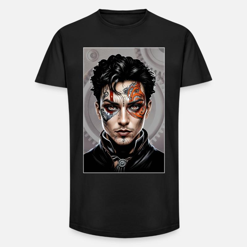 Steampunk Boy 05 - Long Fit Männer T-Shirt - Schwarz