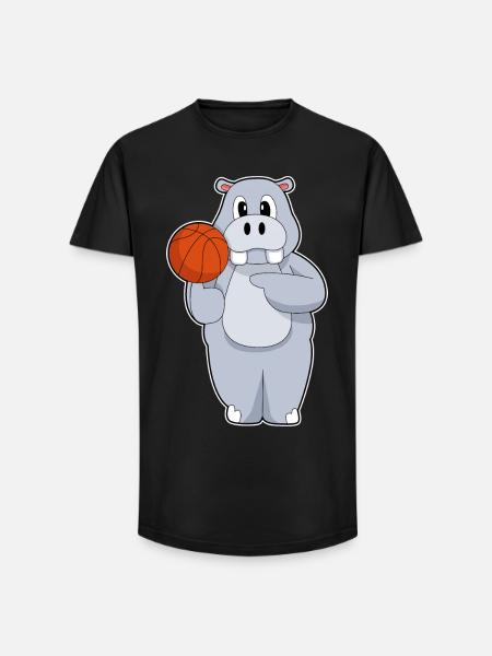 Hippo Basketteur Basketteur - T-shirt coupe longue homme - noir