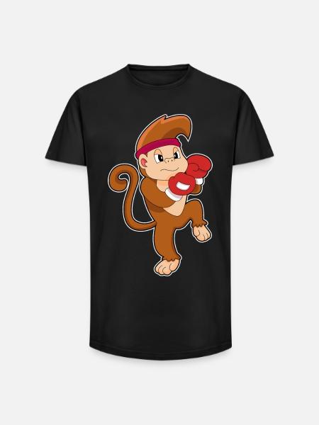 Monkey Boxer Boxing Gloves Boxing - Long Fit Men's T-Shirt - black