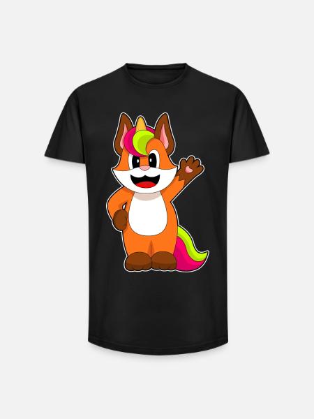 Fox Unicorn - Long Fit Men's T-Shirt - black