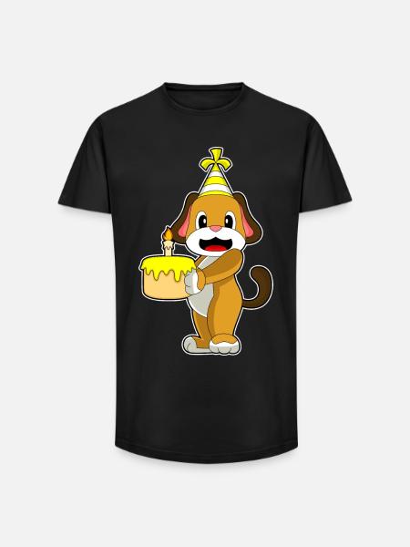 Dog Birthday Cake - Long Fit Men's T-Shirt - black