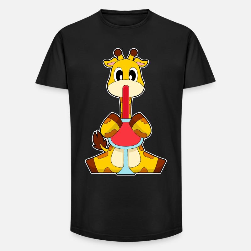 Giraffe Rotwein - Long Fit Männer T-Shirt - Schwarz