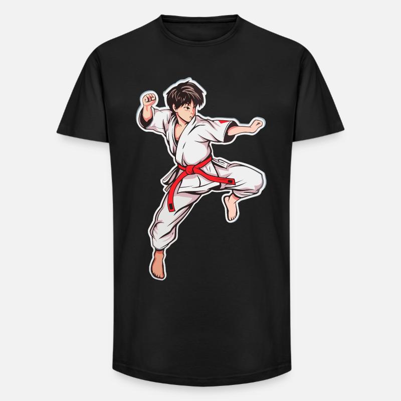 Karate Junge - Long Fit Männer T-Shirt - Schwarz