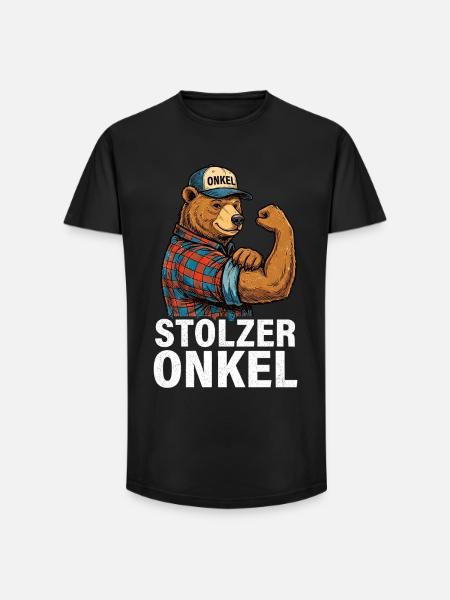 Proud Uncle Bear - Long Fit Men's T-Shirt - black