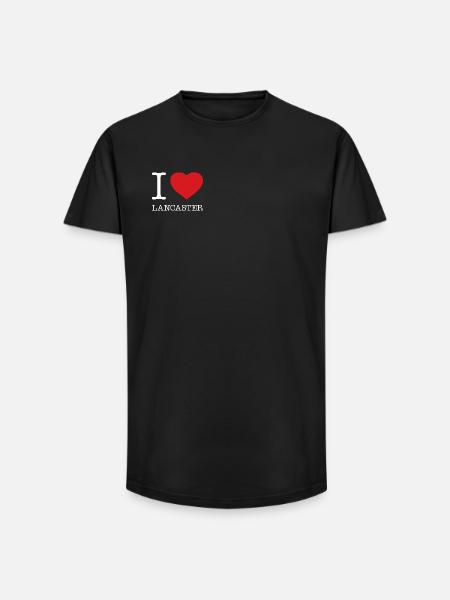I love Lancaster - Long Fit Men's T-Shirt - black
