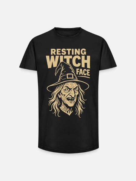 Resting Witch Face Halloween Costume Fun - Long Fit Men's T-Shirt - black