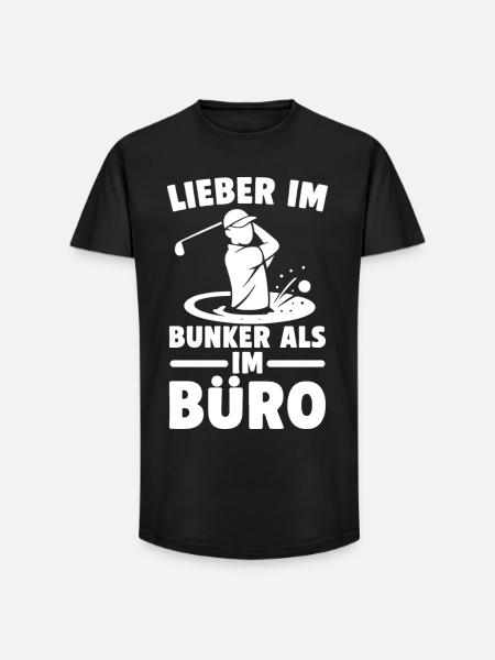 Mieux au bunker qu’au bureau - T-shirt coupe longue homme - noir