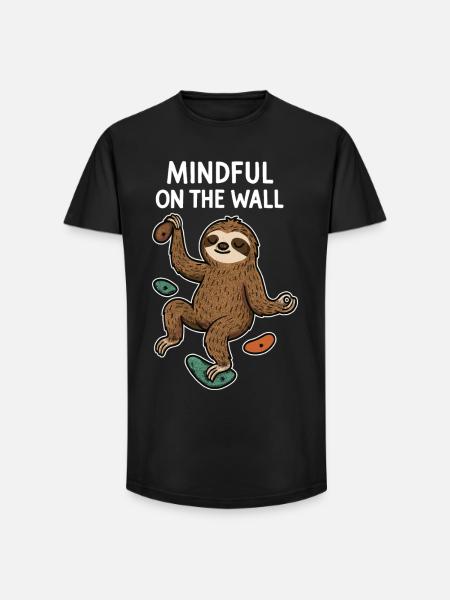 Mindful on the Wall – Zen-sena på väggen - T-shirt herr med lång passform - svart
