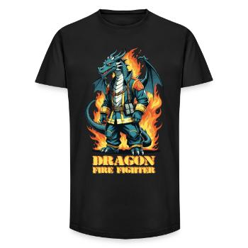 Dragon Fire Brigade - Long Fit Men's T-Shirt - black - Front - AI Model Male 185 light (185cm)