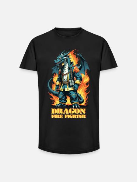 Dragon Fire Brigade - Long Fit Men's T-Shirt - black