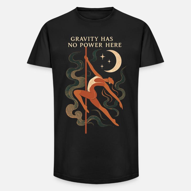 Schwebende Pole-Dance-Frau – Gravity has no power - Long Fit Männer T-Shirt - Schwarz