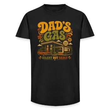 Papa Gaz – Stiller, aber furchteinflößender Jahrgang - Long Fit Männer T-Shirt - Schwarz - Vorne - AI Model Male 185 light (185cm)