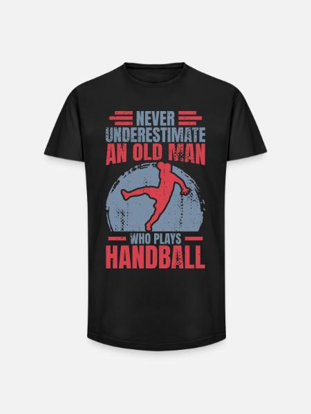 Handball Großvater - Long Fit Männer T-Shirt - Schwarz