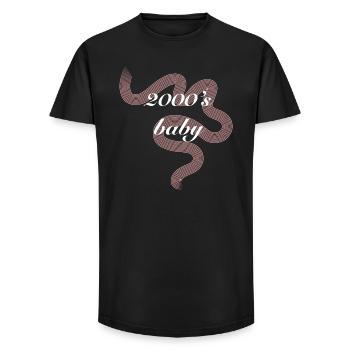 2000er Baby Retro Ribbon - Long Fit Männer T-Shirt - Schwarz - Vorne - AI Model Male 185 light (185cm)