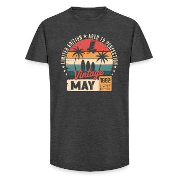Special anniversary with this design May 1982 - Long Fit Men's T-Shirt - charcoal grey - Front - AI Model Male 185 light (185cm)