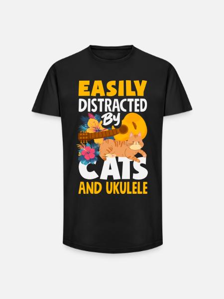 Funny Ukulele Designs and Sayings - Long Fit Men's T-Shirt - black