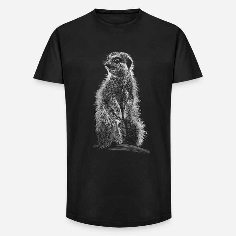 Erdmännchen - Long Fit Männer T-Shirt - Schwarz