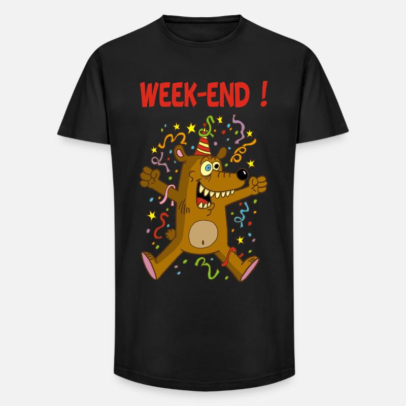Wochenendbär - Long Fit Männer T-Shirt - Schwarz