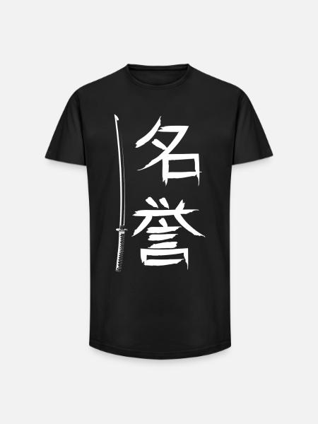 White Katana - Long Fit Men's T-Shirt - black