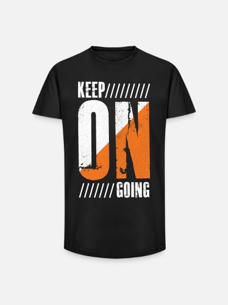 keep on going funny shirt - Long Fit Men's T-Shirt - black