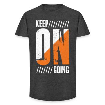 Continuer à faire Chemise drôle - T-shirt coupe longue homme - charbon - Devant - AI Model Male 185 light (185cm)
