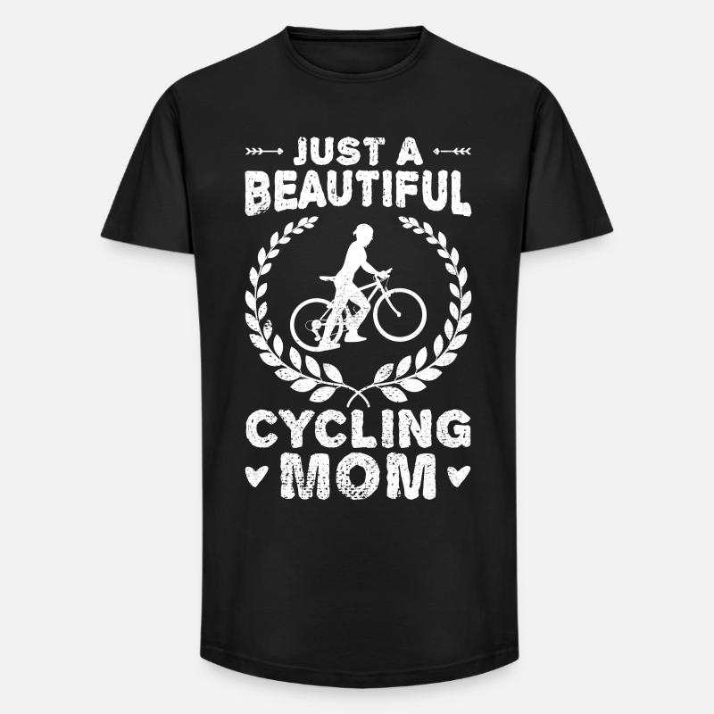 Fahrradfahrer Mutter - Long Fit Männer T-Shirt - Schwarz