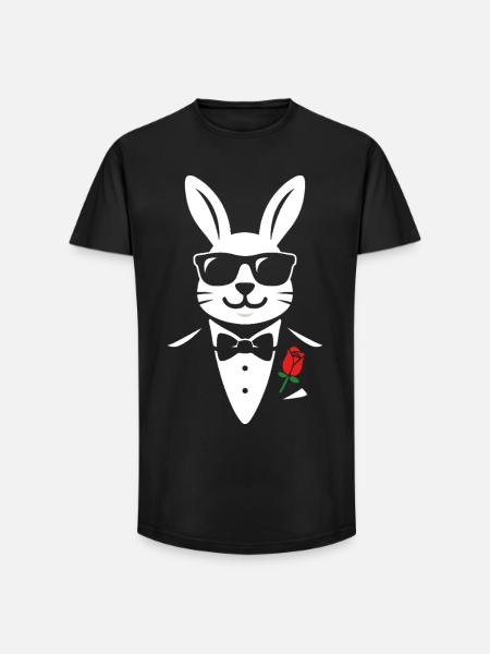 Gentlehop Bunny - Long Fit Männer T-Shirt - Schwarz