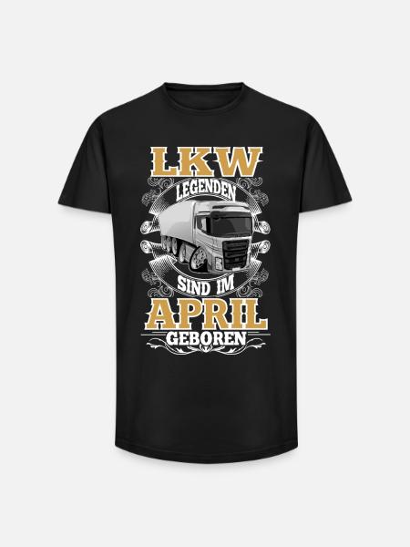 Truck Driver Birthday April - Long Fit Men's T-Shirt - black