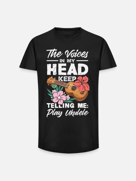 Funny Ukulele Designs and Sayings - Long Fit Men's T-Shirt - black