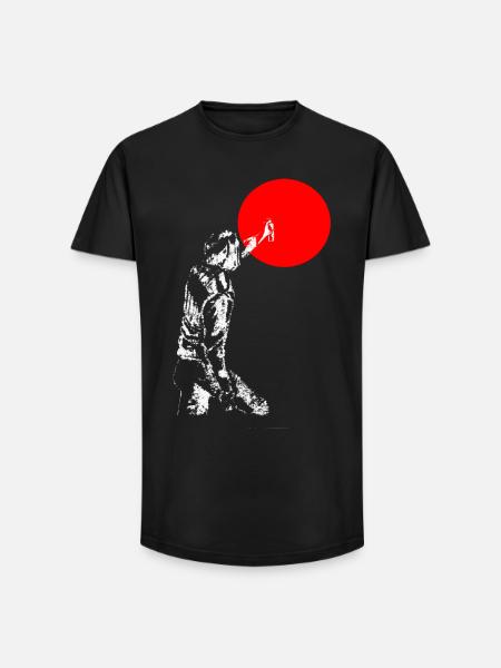 sprayer mit punkt - Long Fit Men's T-Shirt - black