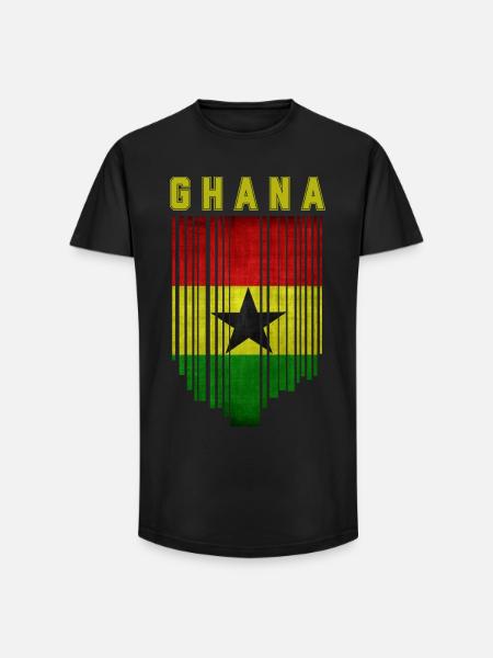 Ghana flag, Ghanaian pride - Long Fit Men's T-Shirt - black