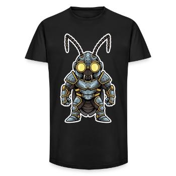 Cockroach Steampunk Soldier Armor Steel Bluish - Long Fit Men's T-Shirt - black - Front - AI Model Male 185 light (185cm)