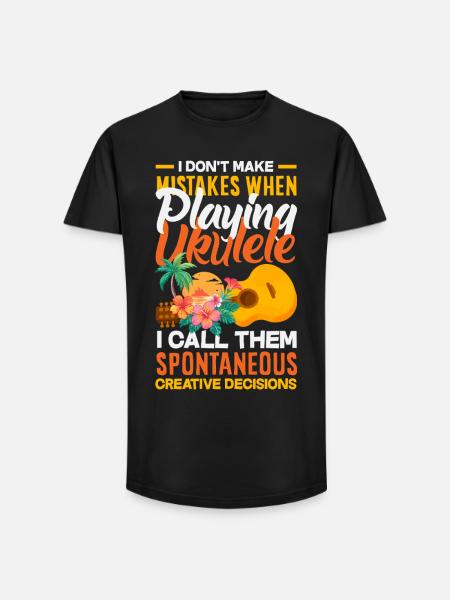 Funny Ukulele Designs and Sayings - Long Fit Men's T-Shirt - black